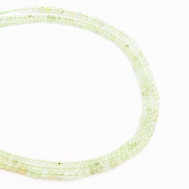 Prenitas, natūralus, B kokybė, briaunuotas, apvali forma, 37-39 cm/gija, 3 mm Prenitas, natūralus, B kokybė, briaunuotas, apvali forma, 37-39 cm/gija, 3 mm
