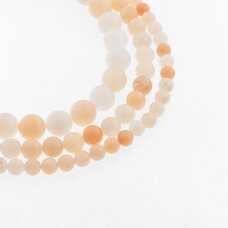 Półprzezroczysty różowy awenturyn, naturalny, kształt okrągły, 37-39 cm/sznur, 4, 6, 8, 10, 12 mm