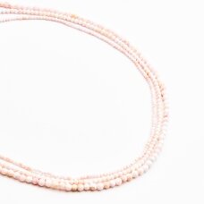 Queen Conch Shell, natural, B quality, faceted, round bead, 37-39 cm/string, 2 mm