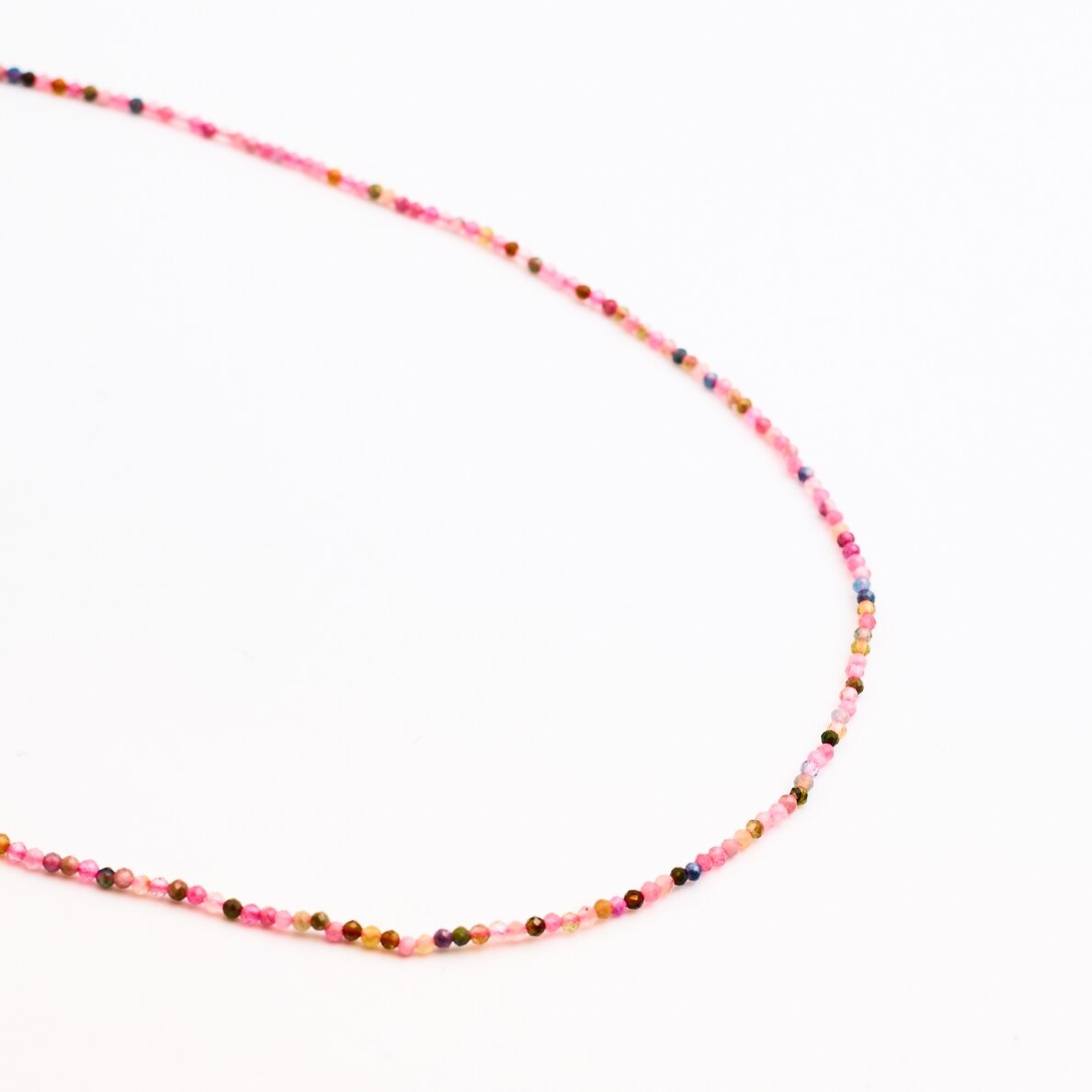 Rose Tourmaline, natural, C quality, faceted, round bead, 37-39 cm/string, 2 mm Rose Tourmaline, natural, C quality, faceted, round bead, 37-39 cm/string, 2 mm