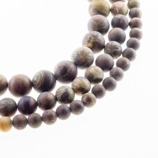Rainforest agat, naturalny, B jakość, matowy, kształt okrągły, wielokolorowy, 37-39 cm/sznur, 6, 8, 10, 12 mm