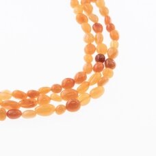 Red Aventurine, Natural, AB Grade, Pebble Bead, 37-39 cm/strand, M size about 5x6-7x10 mm