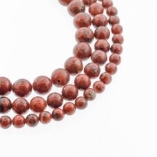 Red Sesame Jasper, Natural, B Grade, Round Bead, 37-39 cm/strand, 4, 6, 8, 10, 12 mm