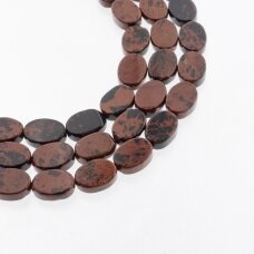 Mahogany Obsidian, Natural, AB Grade, Flat Oval Bead, 37-39 cm/strand, 10x14 mm Mahogany Obsidian, Natural, AB Grade, Flat Oval Bead, 37-39 cm/strand, 10x14 mm