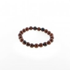 Mahogany obsidian stone bracelet, 19cm long, 8mm wide
