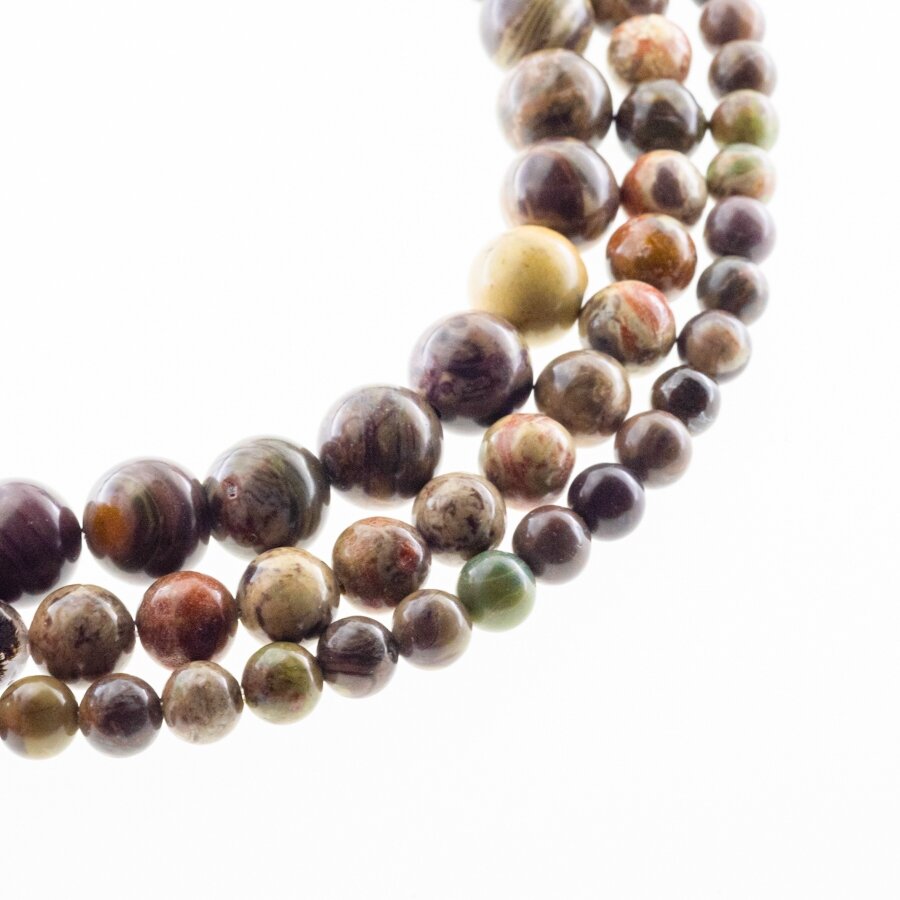 Rainforest agat, naturalny, B jakość, kształt okrągły, wielokolorowy, 37-39 cm/sznur, 6, 8, 10, 12 mm Rainforest agat, naturalny, B jakość, kształt okrągły, wielokolorowy, 37-39 cm/sznur, 6, 8, 10, 12 mm