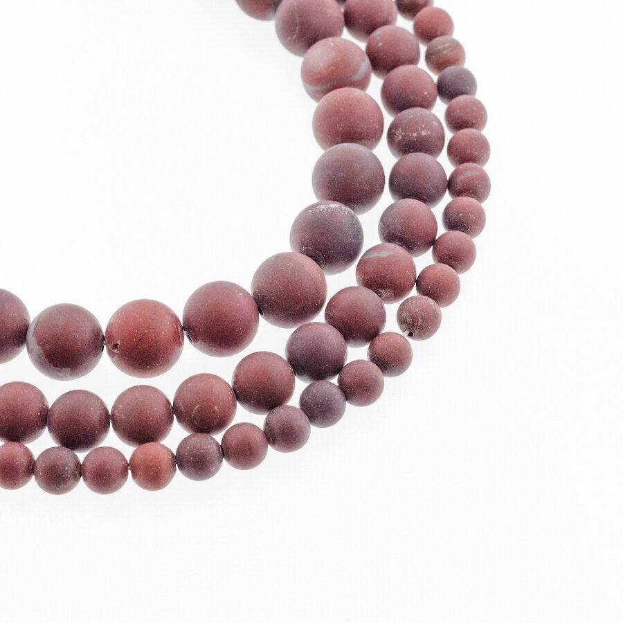 Red Rainbow Jasper, Natural, AB Grade, Matte Round Bead, 37-39 cm/strand, 4, 6, 8, 10, 12 mm