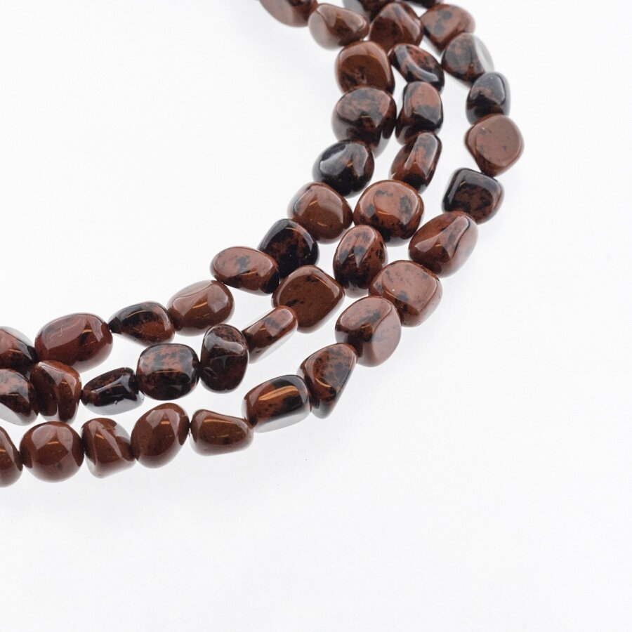 Mahogany Obsidian, Natural, AB Grade, Nugget Bead, 37-39 cm/strand, about 6x8-8x10 mm Mahogany Obsidian, Natural, AB Grade, Nugget Bead, 37-39 cm/strand, about 6x8-8x10 mm
