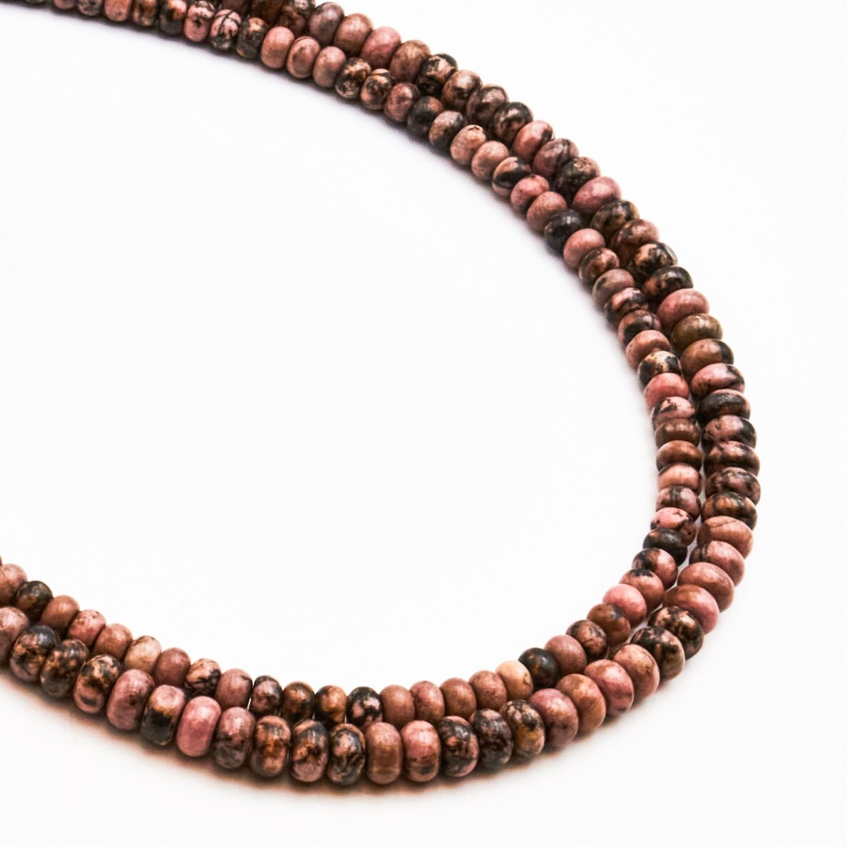 Rhodonite, Natural, B Grade, Abacus Rondelle Bead, Pink-Black, 37-39 cm/strand, 6x4 mm Rhodonite, Natural, B Grade, Abacus Rondelle Bead, Pink-Black, 37-39 cm/strand, 6x4 mm