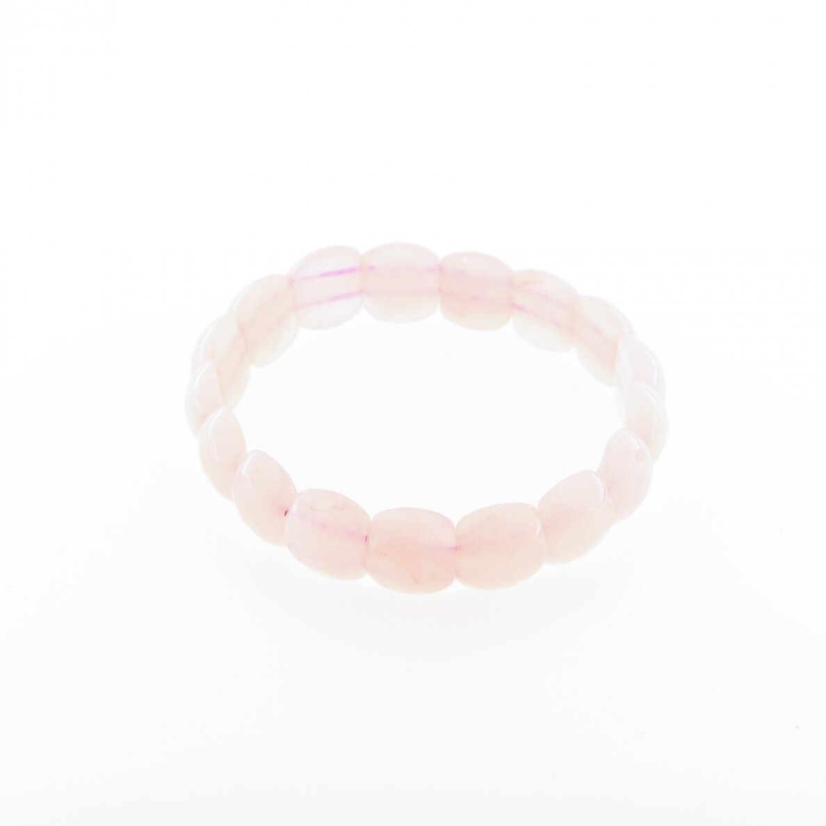 Rožinio kvarco akmens apyrankė, facetuoto pusapskritimio forma, 21cm ilgio, 13x11mm dydžio Rožinio kvarco akmens apyrankė, facetuoto pusapskritimio forma, 21cm ilgio, 13x11mm dydžio