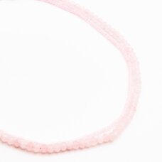 Rose Quartz, natural, B quality, faceted, abacus rondelle bead, 37-39 cm/string, 3x2 mm