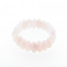 Pink quartz stone bracelet, pointed cut oval form, 21cm long, 23x10mm size