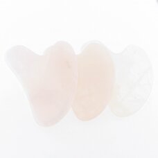 Pink quartz stone Gua Sha facial massage tool, natural stone