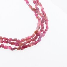 Pink Tourmaline, Natural, B Grade, Pebble Bead, 37-39 cm/strand, M size about 4x5-5x8 mm