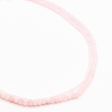 Rose Quartz, natural, B quality, faceted, abacus rondelle bead, 37-39 cm/string, 3x2 mm Rose Quartz, natural, B quality, faceted, abacus rondelle bead, 37-39 cm/string, 3x2 mm