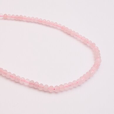 Rose Quartz, natural, B quality, faceted, abacus rondelle bead, 37-39 cm/string, 3x2 mm Rose Quartz, natural, B quality, faceted, abacus rondelle bead, 37-39 cm/string, 3x2 mm