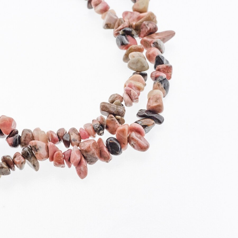 Rhodonite, Natural, B Grade, Chip Bead, Pink-Black, 80-83 cm/strand, about 5-8 mm Rhodonite, Natural, B Grade, Chip Bead, Pink-Black, 80-83 cm/strand, about 5-8 mm