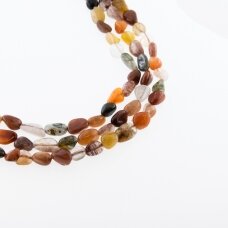 Mixed Rutilated Quartz, Natural, B Grade, Pebble Bead, Multicolor, 37-39 cm/strand, M size about 5x6-7x10 mm