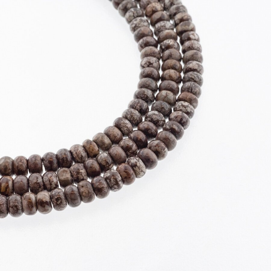 Brown Snowflake Obsidian, Natural, Abacus Rondelle Bead, 37-39 cm/strand, 6x4 mm Brown Snowflake Obsidian, Natural, Abacus Rondelle Bead, 37-39 cm/strand, 6x4 mm