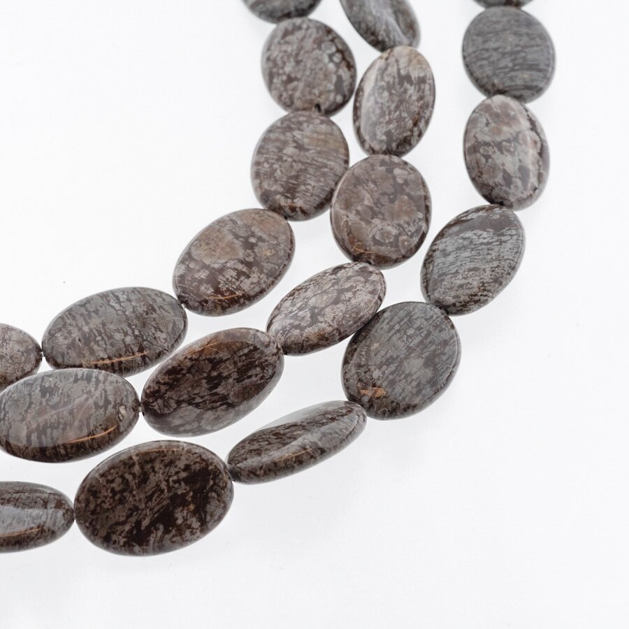 Brown Snowflake Obsidian, Natural, Puffed Oval Bead, 37-39 cm/strand, 18x25 mm Brown Snowflake Obsidian, Natural, Puffed Oval Bead, 37-39 cm/strand, 18x25 mm