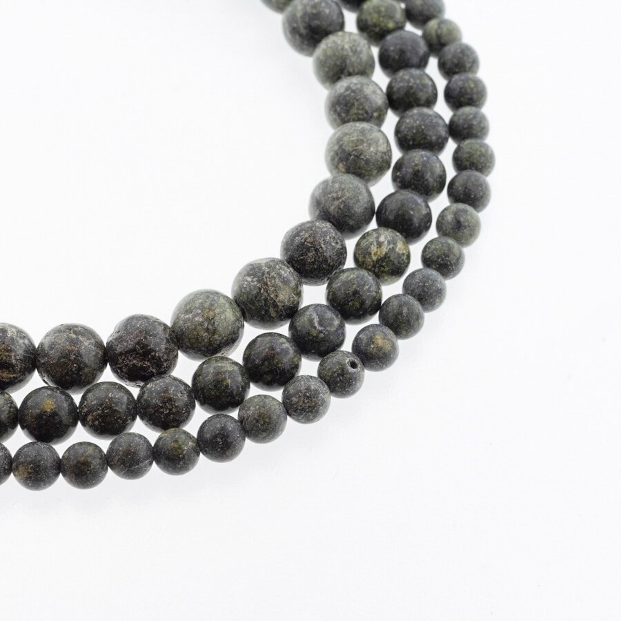 Russian Serpentine, Natural, AB Grade, Round Bead, Green, 37-39 cm/strand, 4, 6, 8, 10, 12 mm Russian Serpentine, Natural, AB Grade, Round Bead, Green, 37-39 cm/strand, 4, 6, 8, 10, 12 mm