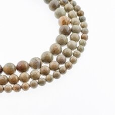 Silver Mist Jasper, Natural, Round Bead, Beige-Grey ,37-39 cm/strand, 4, 6, 8, 10, 12 mm