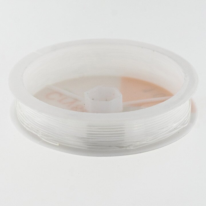 Crystal stretchy cord, clear, about 11 meter/spool, 0.6 mm