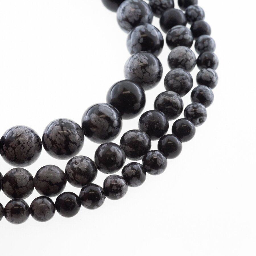 Snaiginis obsidianas, natūralus, AB kokybė, apvali forma, juodai balta spalva, 37-39 cm/gija, 4, 6, 8, 10, 12 mm Snaiginis obsidianas, natūralus, AB kokybė, apvali forma, juodai balta spalva, 37-39 cm/gija, 4, 6, 8, 10, 12 mm