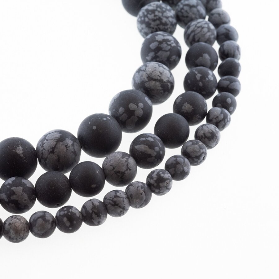 Snowflake Obsidian, Natural, AB Grade, Matte Round Bead, Black-White, 37-39 cm/strand, 4, 6, 8, 10, 12 mm Snowflake Obsidian, Natural, AB Grade, Matte Round Bead, Black-White, 37-39 cm/strand, 4, 6, 8, 10, 12 mm