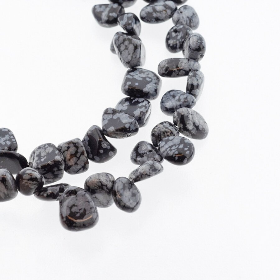 Snowflake Obsidian, Natural, AB Grade, Top-drilled Rounded Chip Bead, Black-White, 37-39 cm/strand, about 6x9-12x14, 8x10-12x18 mm Snowflake Obsidian, Natural, AB Grade, Top-drilled Rounded Chip Bead, Black-White, 37-39 cm/strand, about 6x9-12x14, 8x10-12x18 mm