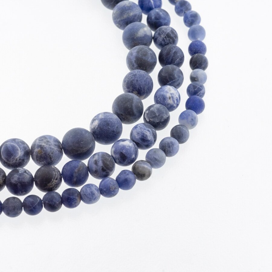 Sodalite, Natural, AB Grade, Matte Round Bead, Dark Blue, 37-39 cm/strand, 4, 6, 8, 10, 12 mm Sodalite, Natural, AB Grade, Matte Round Bead, Dark Blue, 37-39 cm/strand, 4, 6, 8, 10, 12 mm