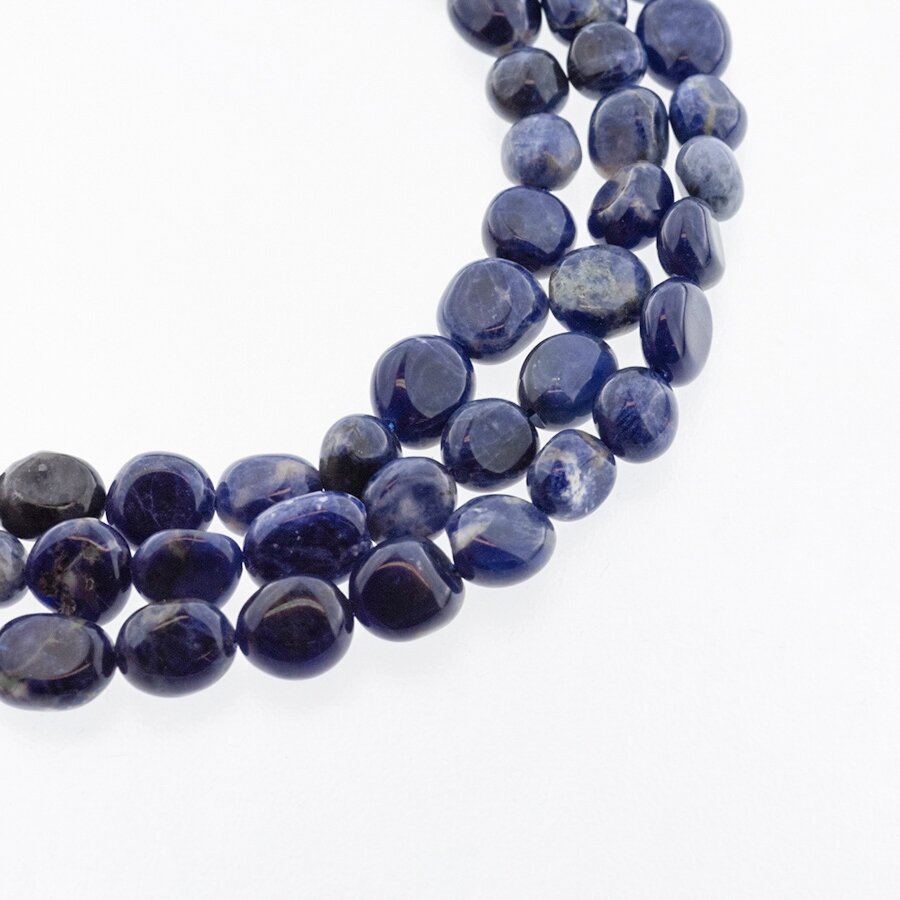 Sodalite, Natural, AB Grade, Pebble Bead, Dark Blue, 37-39 cm/strand, about 8x10-10x12 mm Sodalite, Natural, AB Grade, Pebble Bead, Dark Blue, 37-39 cm/strand, about 8x10-10x12 mm