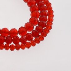 Glass Crystal, Faceted Abacus Rondelle Bead, #011 Transparent Red, 2x1, 3x2, 4x3, 6x4, 8x6, 10x8, 11x9 mm