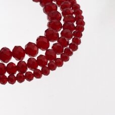 Glass Crystal, Faceted Abacus Rondelle Bead, #013 Transparent Garnet Red, 2x1, 3x2, 4x3, 6x4, 8x6, 10x8, 11x9 mm
