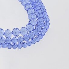 Stikliniai kristalai, briaunuoti, rondelės forma, #016 skaidri šviesi mėlyna spalva, 2x1, 3x2, 4x3, 6x4, 8x6, 10x8, 11x9 mm