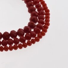 Glass Crystal, Faceted Abacus Rondelle Bead, #033 Opaque Red, 2x1, 3x2, 4x3, 6x4, 8x6, 10x8, 11x9 mm