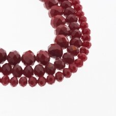 Glass Crystal, Faceted Abacus Rondelle Bead, #034 Opaque Bordeaux, 2x1, 3x2, 4x3, 6x4, 8x6, 10x8, 11x9 mm