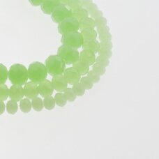Glass Crystal, Faceted Abacus Rondelle Bead, #036 Opaque Light Green, 2x1, 3x2, 4x3, 6x4, 8x6, 10x8, 11x9 mm