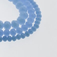 Glass Crystal, Faceted Abacus Rondelle Bead, #043 Opaque Sky Blue, 2x1, 3x2, 4x3, 6x4, 8x6, 10x8, 11x9 mm