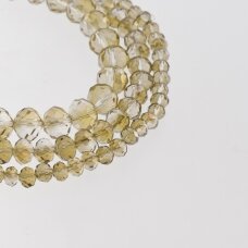 Glass Crystal, Faceted Abacus Rondelle Bead, #050 Transparent Sand, AB Effect, 2x1, 3x2, 4x3, 6x4, 8x6, 10x8, 11x9 mm Glass Crystal, Faceted Abacus Rondelle Bead, #050 Transparent Sand, AB Effect, 2x1, 3x2, 4x3, 6x4, 8x6, 10x8, 11x9 mm