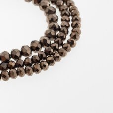 Glass Crystal, Faceted Abacus Rondelle Bead, #076 Opaque Metallic Dark Bronze, 2x1, 3x2, 4x3, 6x4, 8x6, 10x8, 11x9 mm Glass Crystal, Faceted Abacus Rondelle Bead, #076 Opaque Metallic Dark Bronze, 2x1, 3x2, 4x3, 6x4, 8x6, 10x8, 11x9 mm