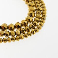 Glass Crystal, Faceted Abacus Rondelle Bead, #077 Opaque Metallic Gold, 2x1, 3x2, 4x3, 6x4, 8x6, 10x8, 11x9 mm Glass Crystal, Faceted Abacus Rondelle Bead, #077 Opaque Metallic Gold, 2x1, 3x2, 4x3, 6x4, 8x6, 10x8, 11x9 mm