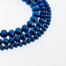 Glass Crystal, Faceted Abacus Rondelle Bead, #079 Opaque Metallic Blue, 2x1, 3x2, 4x3, 6x4, 8x6, 10x8, 11x9 mm Glass Crystal, Faceted Abacus Rondelle Bead, #079 Opaque Metallic Blue, 2x1, 3x2, 4x3, 6x4, 8x6, 10x8, 11x9 mm