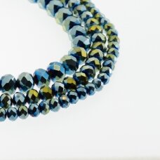 Glass Crystal, Faceted Abacus Rondelle Bead, #081 Opaque Metallic Green and Blue, 2x1, 3x2, 4x3, 6x4, 8x6, 10x8, 11x9 mm Glass Crystal, Faceted Abacus Rondelle Bead, #081 Opaque Metallic Green and Blue, 2x1, 3x2, 4x3, 6x4, 8x6, 10x8, 11x9 mm