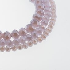 Glass Crystal, Faceted Abacus Rondelle Bead, #093 opaque lavender, with metallic dark lavender half-plating, 2x1, 3x2, 4x3, 6x4, 8x6, 10x8, 11x9 mm