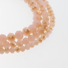 Glass Crystal, Faceted Abacus Rondelle Bead, #096 opaque pink, with metallic brown half-plating, 2x1, 3x2, 4x3, 6x4, 8x6, 10x8, 11x9 mm