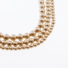 Stiklo perlų imitacija, apvali forma, #09 spalva, 78-80 cm/gija, 4, 6, 8, 10, 12 mm