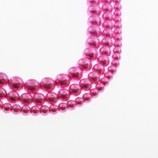 Stiklo perlų imitacija, apvali forma, #21 spalva, 78-80 cm/gija, 4, 6, 8, 10, 12 mm