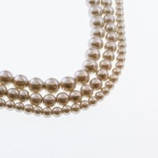 Stiklo perlų imitacija, apvali forma, #33 spalva, 78-80 cm/gija, 4, 6, 8, 10, 12 mm
