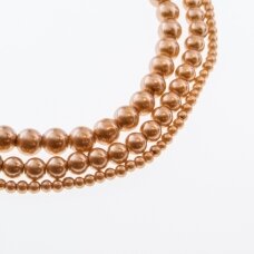 Stiklo perlų imitacija, apvali forma, #36 spalva, 78-80 cm/gija, 4, 6, 8, 10, 12 mm